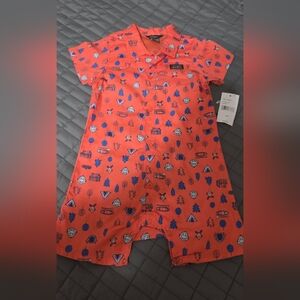 Eddie Bauer Orange and Blue Graphic Onesie